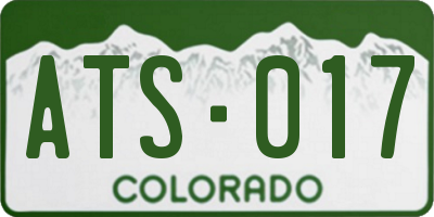 CO license plate ATS017