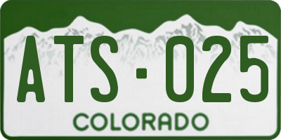 CO license plate ATS025