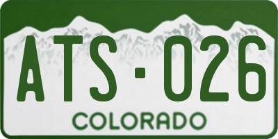 CO license plate ATS026