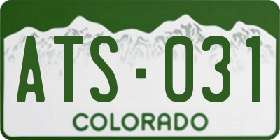 CO license plate ATS031