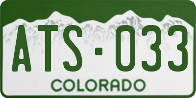 CO license plate ATS033
