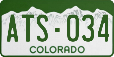 CO license plate ATS034