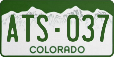 CO license plate ATS037