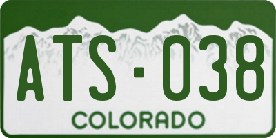 CO license plate ATS038