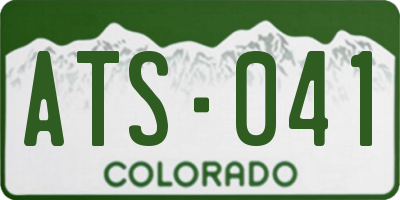 CO license plate ATS041