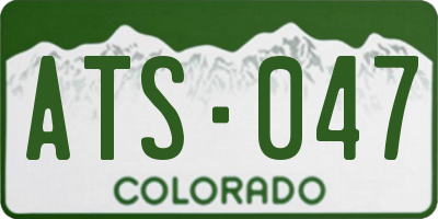 CO license plate ATS047
