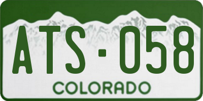 CO license plate ATS058