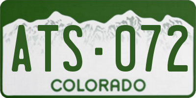 CO license plate ATS072