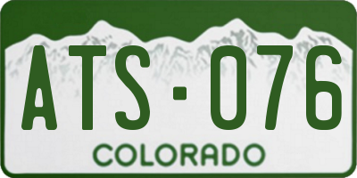 CO license plate ATS076