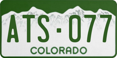 CO license plate ATS077