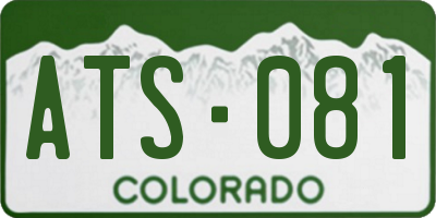 CO license plate ATS081