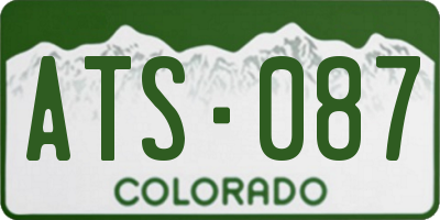 CO license plate ATS087