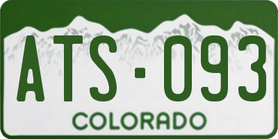 CO license plate ATS093