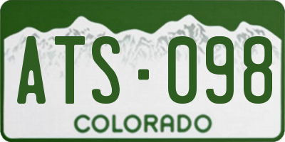 CO license plate ATS098
