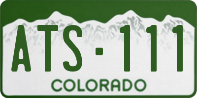 CO license plate ATS111