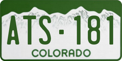 CO license plate ATS181