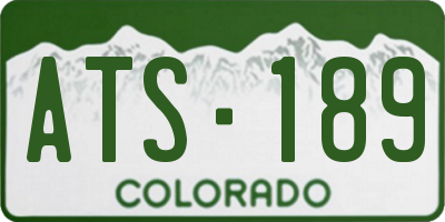 CO license plate ATS189