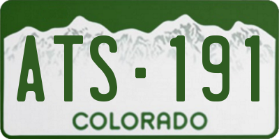 CO license plate ATS191