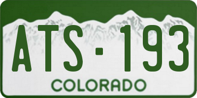 CO license plate ATS193