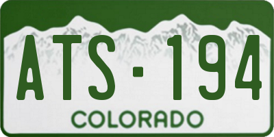 CO license plate ATS194