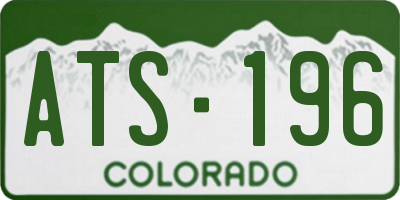 CO license plate ATS196