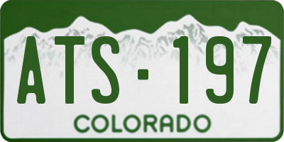 CO license plate ATS197