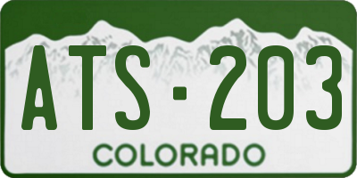 CO license plate ATS203