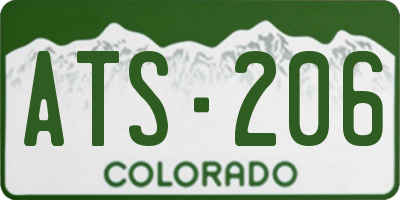 CO license plate ATS206