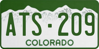 CO license plate ATS209