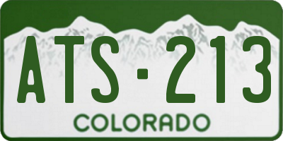 CO license plate ATS213