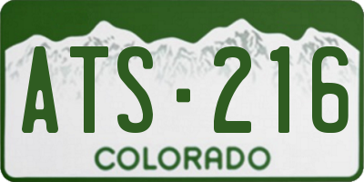 CO license plate ATS216