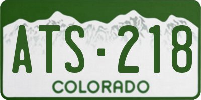CO license plate ATS218