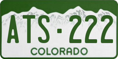 CO license plate ATS222