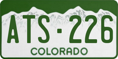 CO license plate ATS226