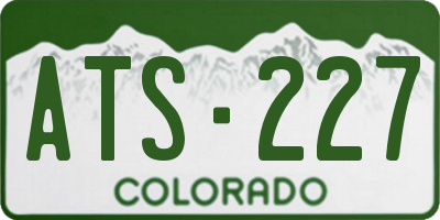 CO license plate ATS227