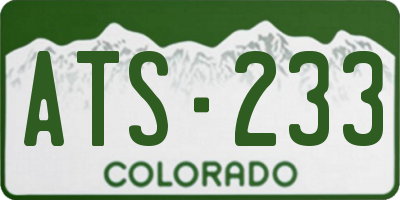 CO license plate ATS233