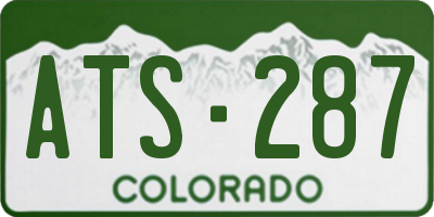 CO license plate ATS287