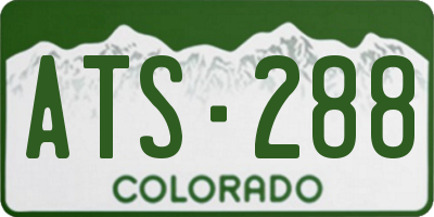 CO license plate ATS288