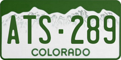CO license plate ATS289