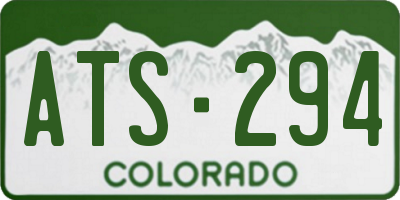 CO license plate ATS294