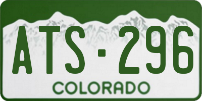 CO license plate ATS296