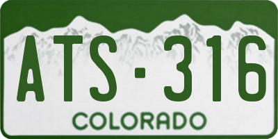 CO license plate ATS316