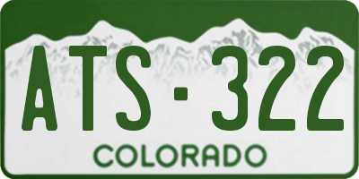 CO license plate ATS322