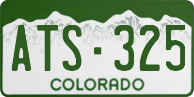 CO license plate ATS325