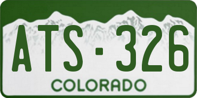 CO license plate ATS326