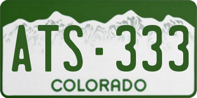 CO license plate ATS333