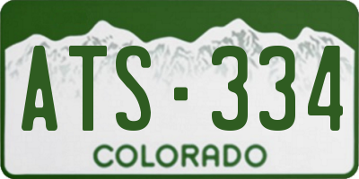 CO license plate ATS334