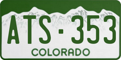CO license plate ATS353