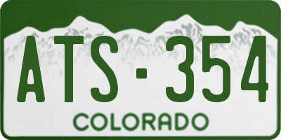 CO license plate ATS354