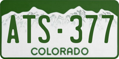 CO license plate ATS377